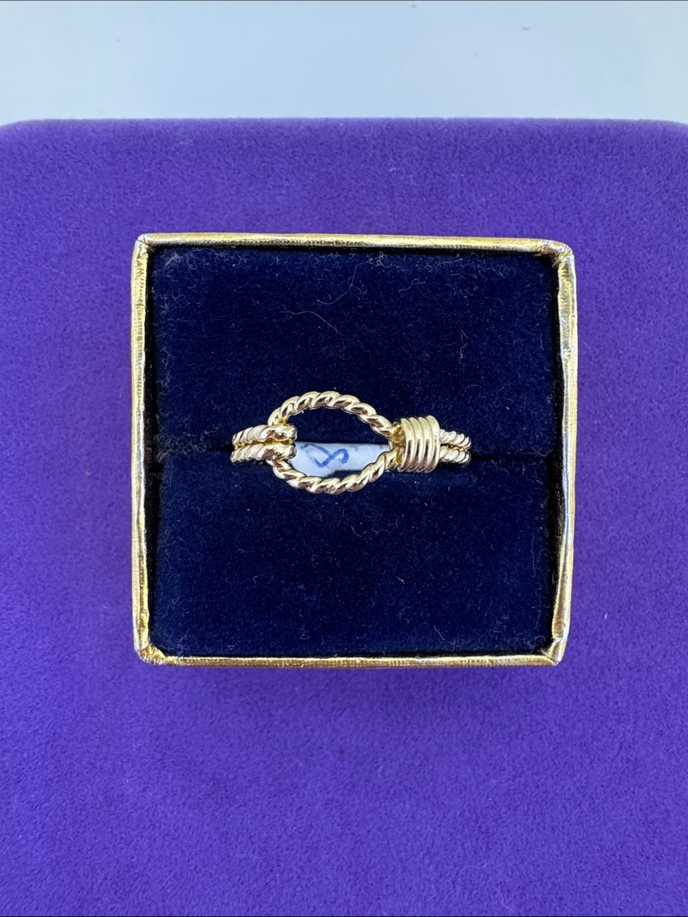 💛 Vintage Gold Plated Nautical Rope Knot Ring | Minimalist Stacking NOS